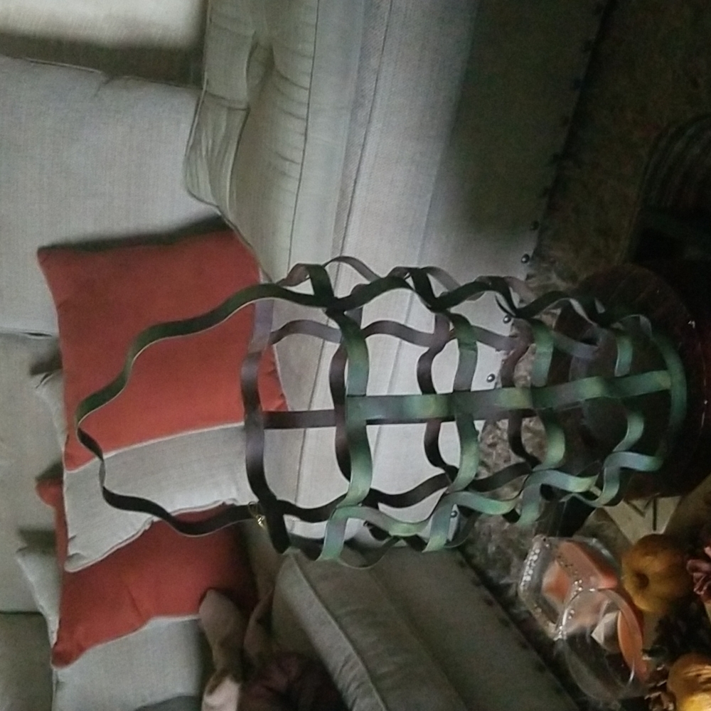 Green metal decor basket